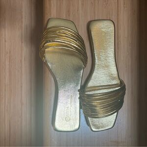 Gold Slides, size 9 (Miss Lola)